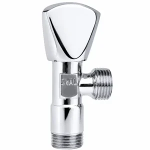 محبس زاوية ألماني نحاس ½ × ½ بوصة من أوفال مطلي نيكل كروم بتصميم ألماني وجوانات داخلية ألمانية وضمان 5 سنوات.